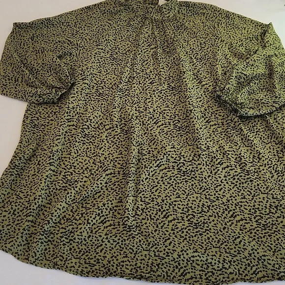 H&M Green Black Oversized Leopard Print Dress. Size 12 - Picture 5 of 9